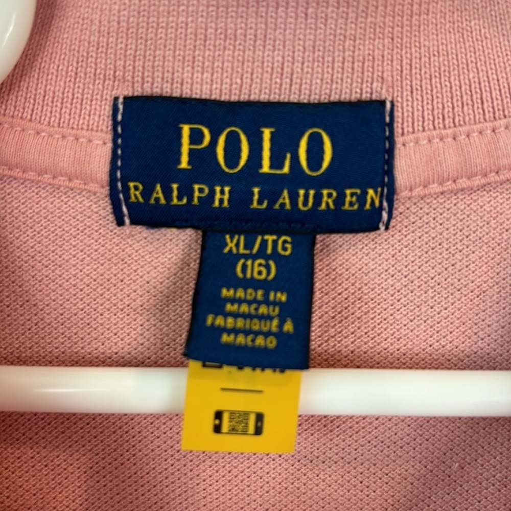 Polo Ralph Lauren pink embroidered polo shirt girls size XL 16 - Picture 4 of 7